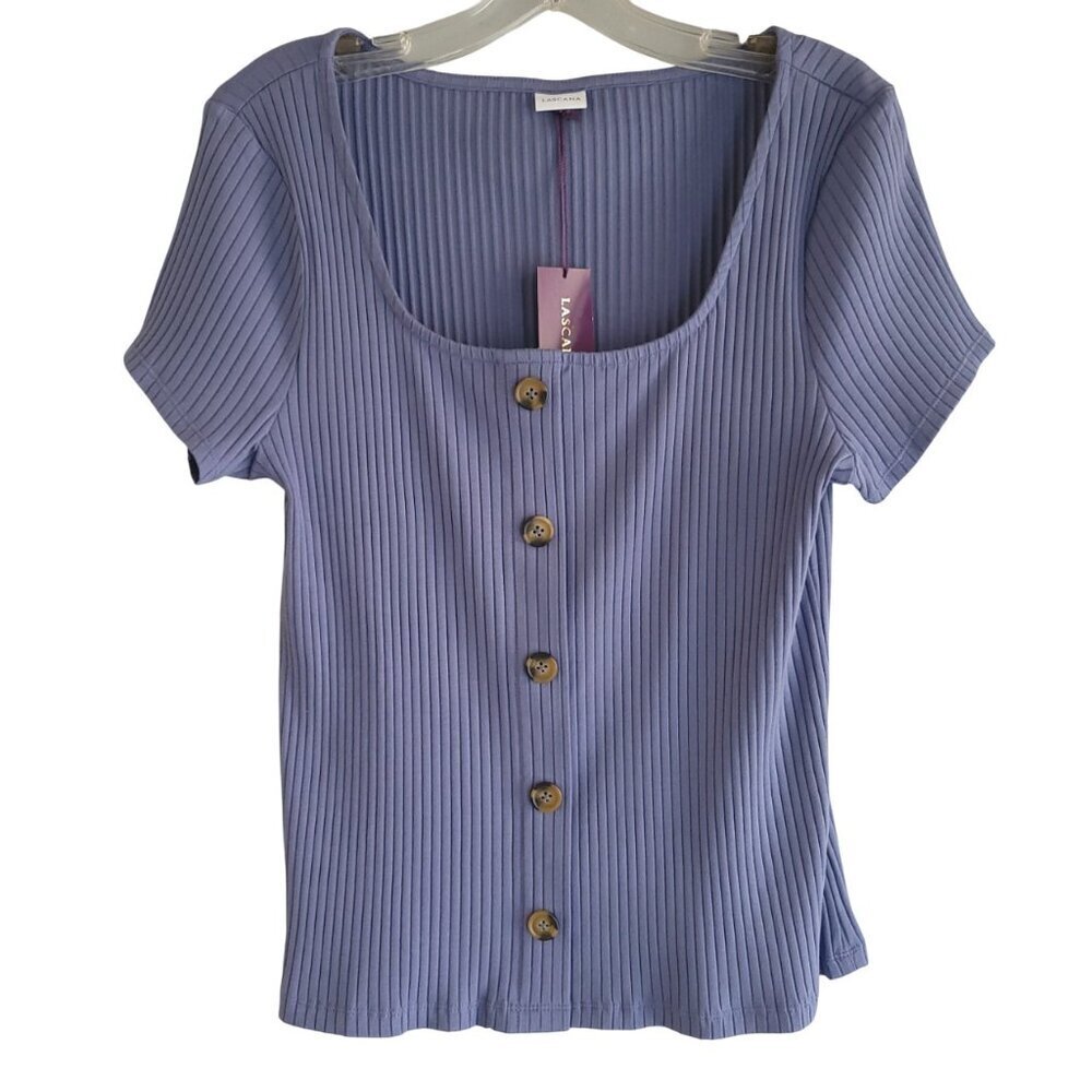 NWT Lascana Ribbed Button Up Top Size 12